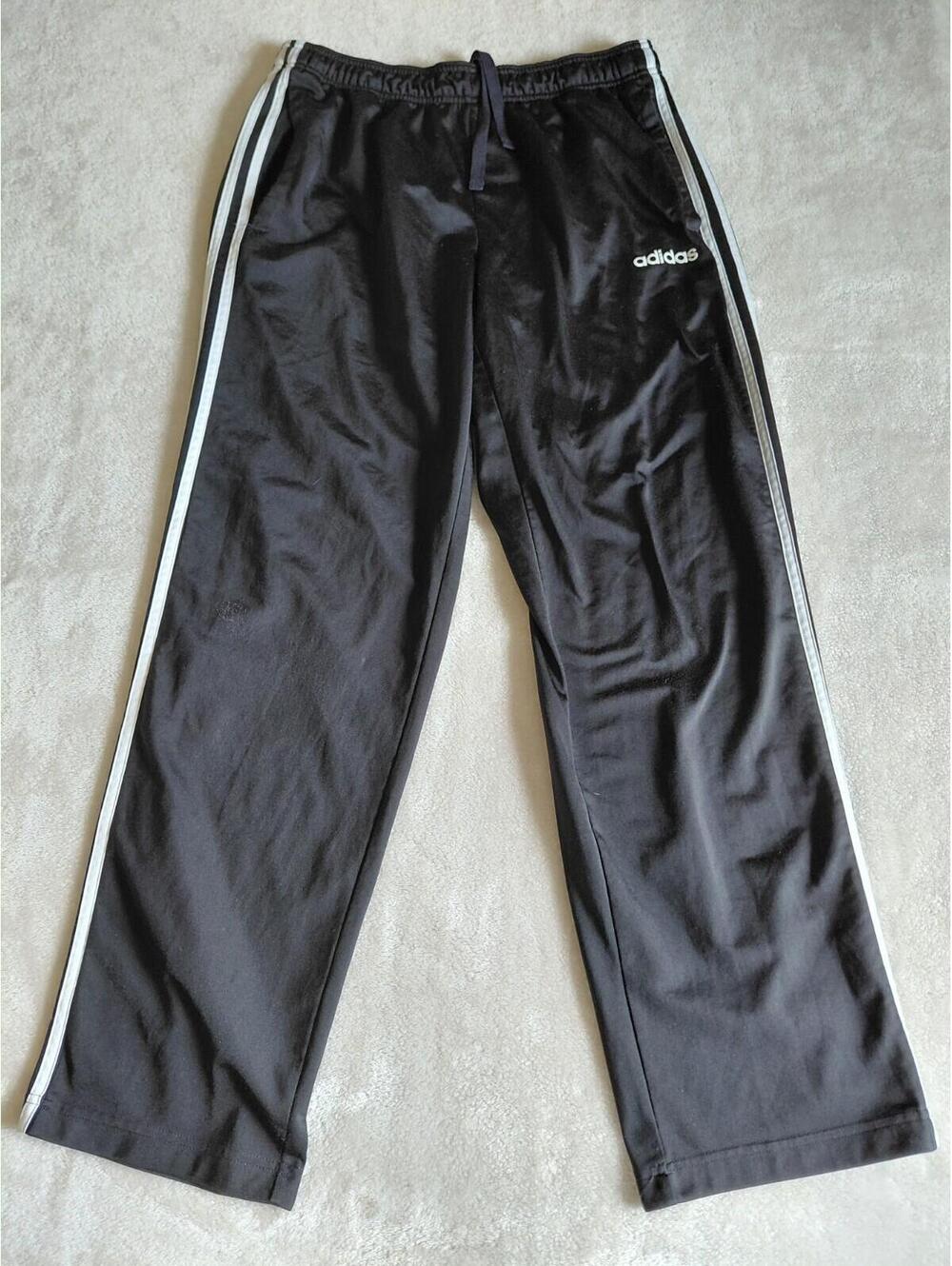 Adidas Warm Up Track Pants Mes Large Black Prime Green 3 Stripe